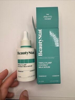 BeautyStat Triple-Plump Coconut Milk Serum — Teal & Cream